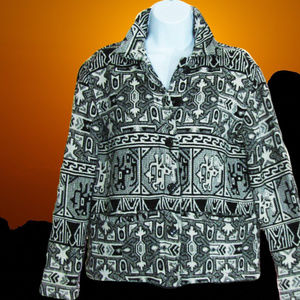 CHICO's DESIGN AZTEC Tapestry Jacket Sz 0